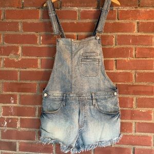 Express Denim Short Overalls